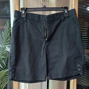 Lee Black Women's Bermuda Shorts with Button Hem